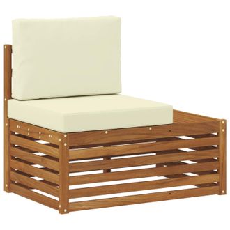 vidaXL Sof&aacute; Modular De Exterior Con Coj&iacute;n Natural 91 X 63 X 73 Cm Vidaxl