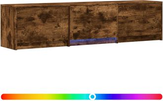 vidaXL Mueble De Tv Con Led 165 X 34 X 40 Cm Roble Ahumado Vidaxl