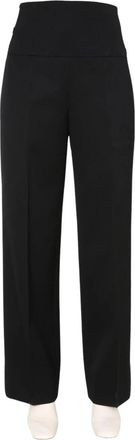 Jil Sander Tailored Broeken - Dames - Straight fit broeken - Zwart - S - Wol - Broeken