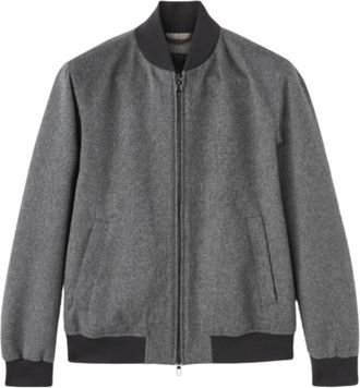 Loro Piana Cashmere Grijze Bomberjack - Heren - Bomber jackets - Grijs - XL - Katoen - Jassen
