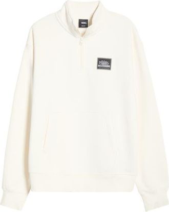 Vans Cotton Blend Quarter Zip Sweatshirt in Egret at Nordstrom, Size Xx-Large