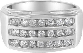 House of Brilliance 14K White Gold Mens Diamond Channel Set Band Ring at Nordstrom, Size 10.25