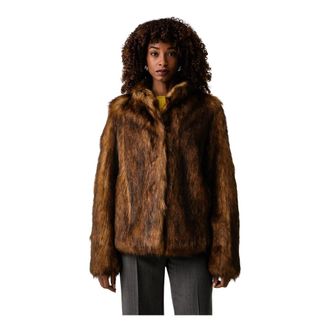 Patrizia Pepe Giacca corta in ecopelliccia - - Jackets - Donna - Marrone - S