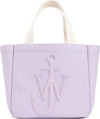J.W.Anderson Structured Cotton Tote Bag With Embossed Logo And Leather Pull