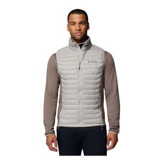 Columbia Powder Pass Hybrid Vest - Heren - Bodywarmers - Grijs - L - Leer - Fitness