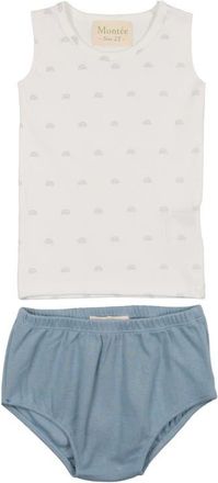 Maniere Cotton Tank Top & Bloomers Set in Blue at Nordstrom, Size 9M