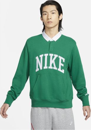 Nike Long-Sleeve Fleece Polo Top Asia Sizing Green FN3113-365