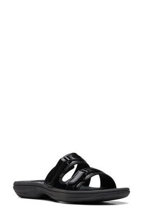 Clarks Breeze Piper Slide Sandal in Black Patent at Nordstrom Rack, Size 10