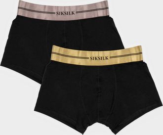 Siksilk Boxers de cinta de sat&eacute;n negra S