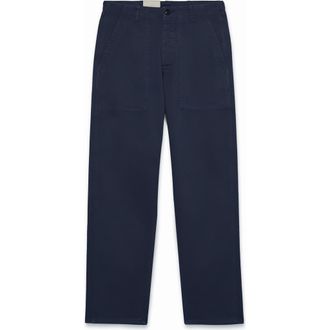Fortela Newfatigue Herringbone Cotton Fatigue Trousers in Blue at Nordstrom, Size 35 Eu