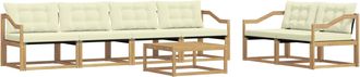 vidaXL Conjunto De Sof&aacute;s De Exterior 7 Uds. Blanco Y Crema Vidaxl