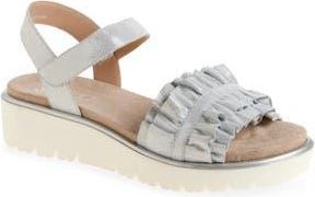 Ara Benton Ruffle Sandal in Silver at Nordstrom Rack, Size 9.5-10Us / 40Eu