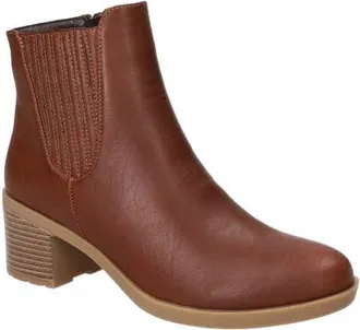 Easy Street Tulsa Faux Leather Bootie in Tan at Nordstrom, Size 6.5