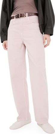 Mango High Waist Barrel Jeans in Pink at Nordstrom, Size 14