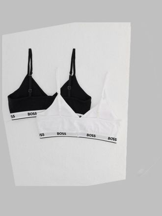 HUGO BOSS Stretch-Cotton Triangle Bra - Black