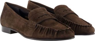 Aeyde Womens Aldous Loafers - Aeyde Leather Brown Calfskin Shoes Flat-Shoes