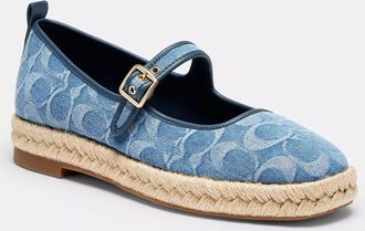 Coach Mary Espadrille In Signature Denim