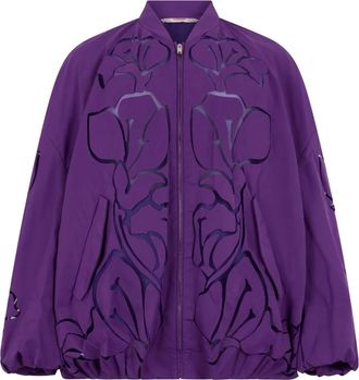 Valentino Garavani Floral Bomber Jacket - Heren - Bomber jackets - Paars - XL - Jassen