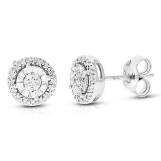 Vir Jewels 1/10 cttw Lab Grown Diamond Composite Earrings in Sterling Silver With Push Backs For Women