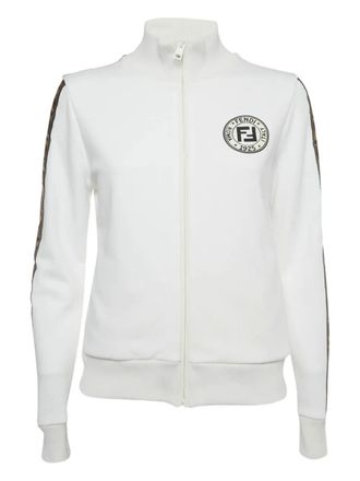 Fendi FF-print zip-up jacket - White