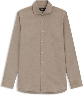 BOSS Regular-fit shirt in patterned Italian-made cotton