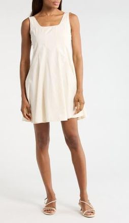 Theory Sleeveless Seam Poplin Skater Dress in Eggshell at Nordstrom Rack, Size 00