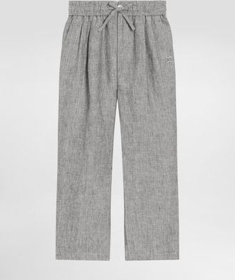 Dolce & Gabbana Jogging Trousers In Washed Linen Canvas - Man Gray 10 Years