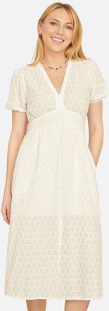 Yumi Broderie Anglaise Midi Dress in White at Nordstrom, Size 12