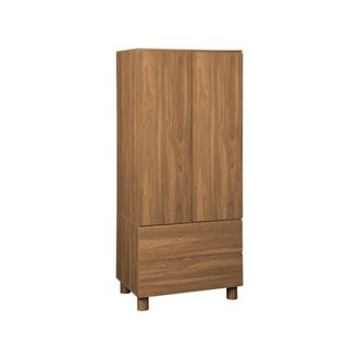 Sweeek Armario vestidor efecto madera con 2 puertas, 2 cajones y 1 barra para