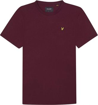 Lyle & Scott Mens Lyle & Scott Plain Burgundy T-Shirt - Red - Size: 38