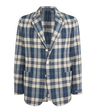 Ralph Lauren Ralph Lauren Checked Single-Breasted Cotton Blazer Size L