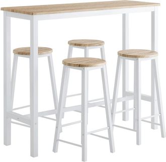 SoBuy Juegos De Muebles Altas 1 Comedor Mesa Alta Y 4 Taburetes De Bar Ogt22-wn Sobuy Es