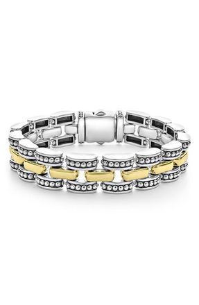 Lagos Gold Caviar Link Bracelet in Two-Tone at Nordstrom, Size 7