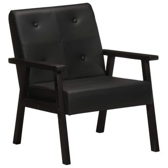 vidaXL Sill&oacute;n De Cuero Aut&eacute;ntico Negro Vidaxl