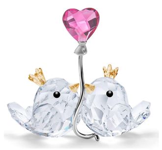 Swarovski Crystal With Love Heart Love Birds Ornament