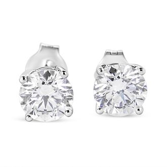House of Brilliance 14K White Gold 1 3/4 Cttw Lab Grown Round Brilliant Diamond Solitaire Stud Earring