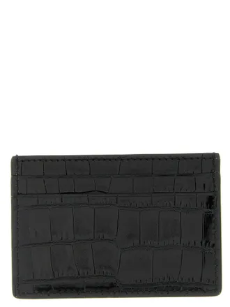Tom Ford Crocodile-Print Leather Card Case - Black