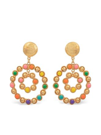 Sylvia Toledano Happy Flower enamel earrings - women - Gold Plated Brass/Enamel - One Size