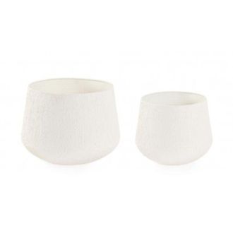 BIZZOTTO Bizzotto - Set 2 Portavasi Kenar Tondi Beige prodotto fatto a mano