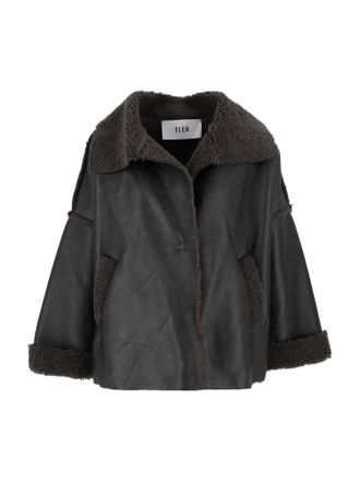 Eleh Fango Shearling Trimmed Boxy Jacket