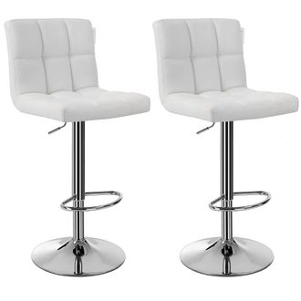 Songmics 2 taburetes de bar con respaldo de color blanco