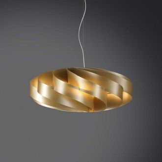 Linea Zero Ara&ntilde;a De Suspensi&oacute;n Flat Una Luz Oro Di&aacute;metro 50xh22cm