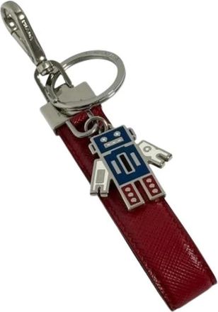 Prada Pre-owned Canvas Key-holder - Heren - Vintage Accessoires - Rood - ONE Size - Leer - Vintage