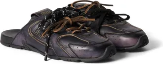 Miu Miu New Balance X Miu Miu 530 Sl Deco Calf Leather Mules, Woman, Black, Size 35,5