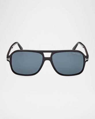 Tom Ford Men & apos;s Madison-02 Acetate Pilot Sunglasses