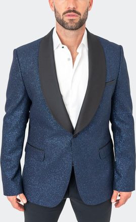 Maceoo Blazer Shawl Ceremonial Blue