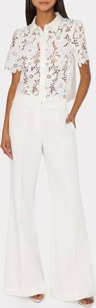 Milly Nash Cady Pants In Ecru