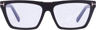 Tom Ford Blue Light Block Square Ladies Eyeglasses FT5912-B 001 57