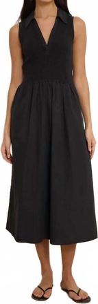 Nation Ltd Jessica Midi Dress In Jet Black