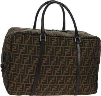 Fendi Pre-owned Weekend Bags, female, Brown, Size: ONE SIZE Pre-owned Canvas Weekend Bag